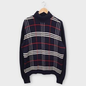 Vintage 1960’s Men’s Turtleneck Sweater Size XL‎ Damon Navy Italian Made